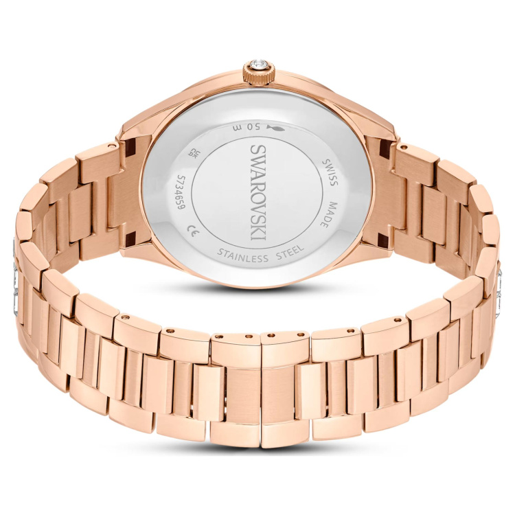 Matrix date watch Swiss Made, Metal bracelet, Rose gold tone, Rose gold-tone finish